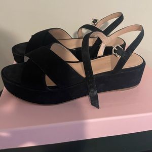 Kate Spade black suede sandals 9.5